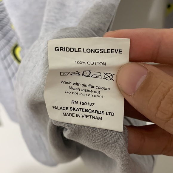 🔥 Palace Griddle Logo L/S Grey Shirt - Picture 8 of 8